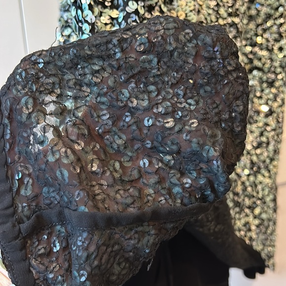 Anthropology! Carin Bahl astronomy black sequin sleeveless shift dress size 8 - Picture 9 of 9